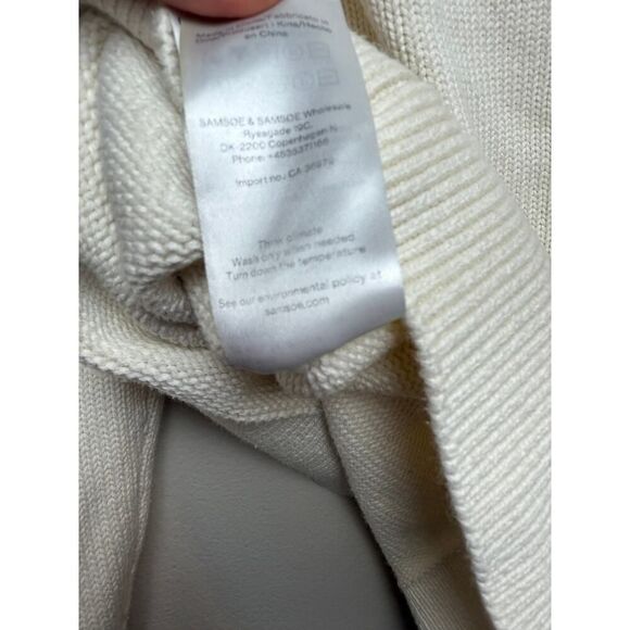 SAMSØE SAMSØE Hailey Polo Sweater – Antique White Knit Top, Women’s Size M - Picture 9 of 10